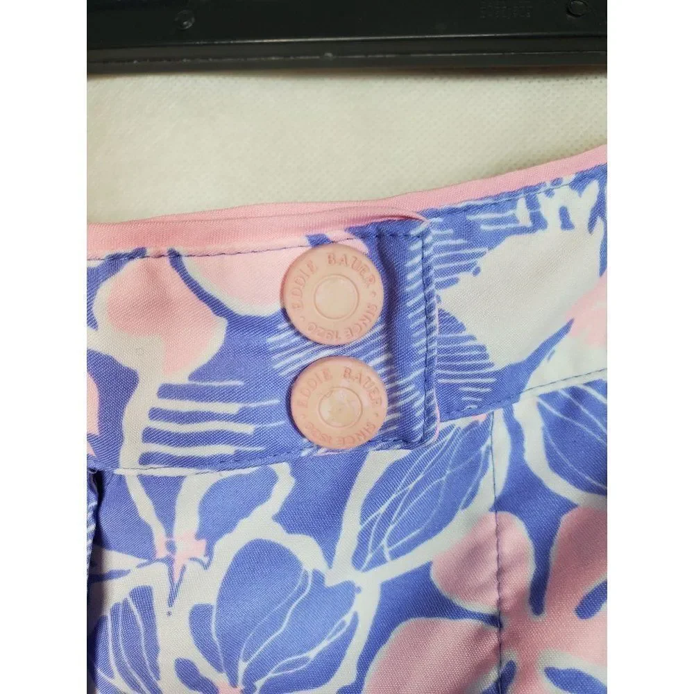 Eddie Bauer Floral Hawaiian Print Swim Active Quick Dry Resort Vacation Shorts